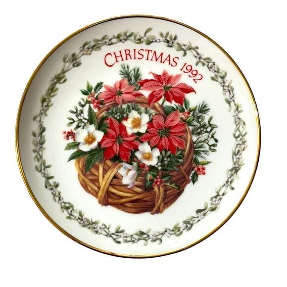 Forget Me Not American Greetings Vintage Christmas 1992 Keepsake Small plate - Picture 1 of 16